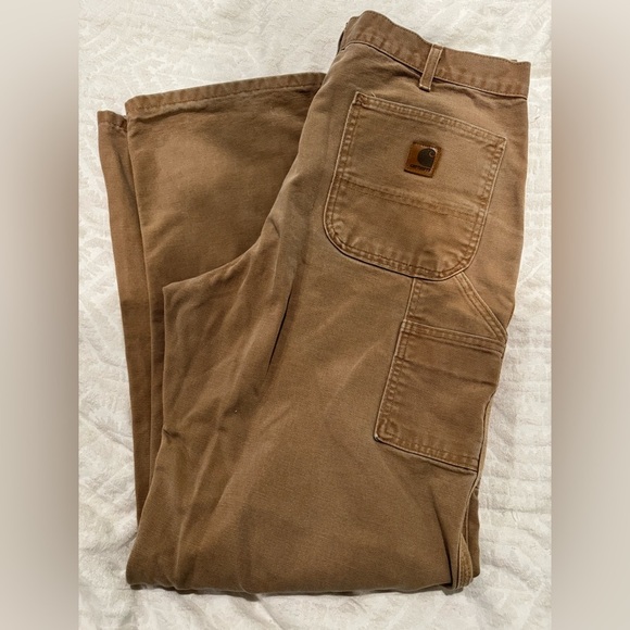 Carhartt utility work pant loose fit washed duck brown cotton - Picture 1 of 8